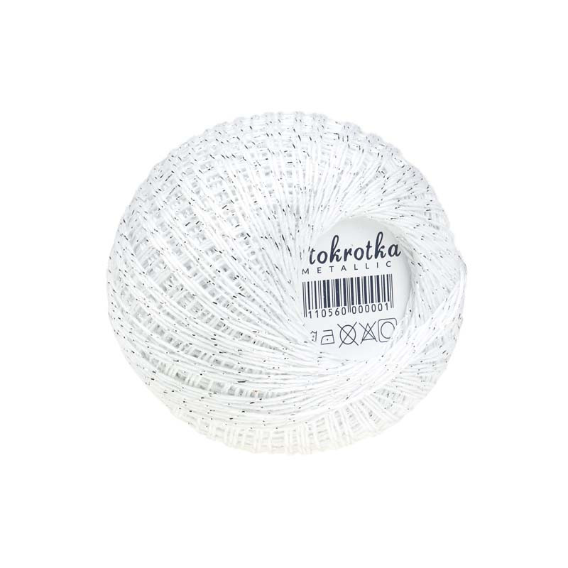 KORDONEK STOKROTKA METALIK BIAŁO-SREBRNY