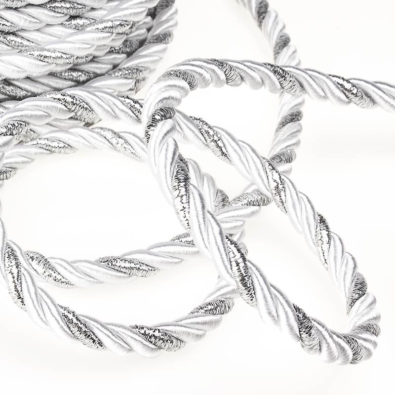 SZNUR FI-7/2PF CH 7MM/20M BIAŁO-SREBRNY SZNUR FI-7/2PF CH 7MM/20M BIAŁO-SREBRNY